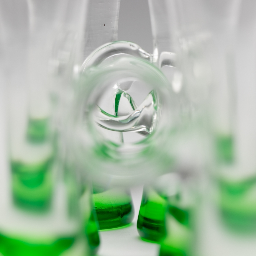 Set 6x Likörglas mit Henkel grün