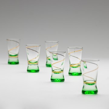Set 6x Shot-Gläser 25 mm klar grün