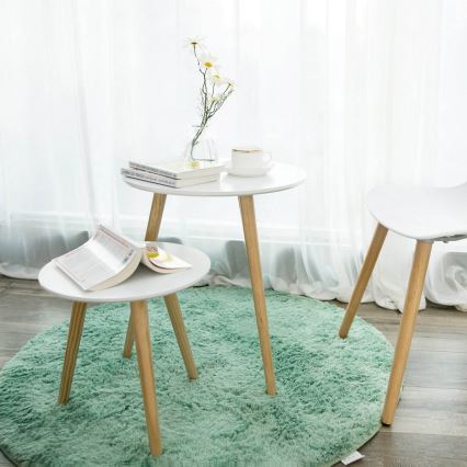 Set aus 2 Beistelltischen SERA, weiß/braun