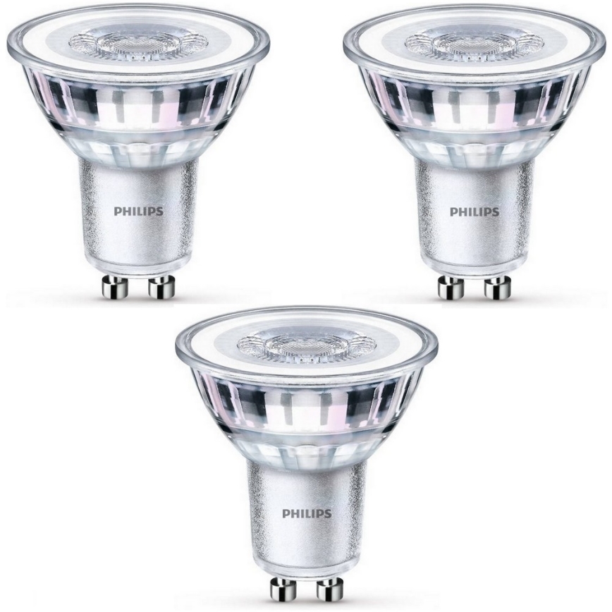 SET aus 3 LED Glühbirnen Philips GU10/3,5W/230V 2700K