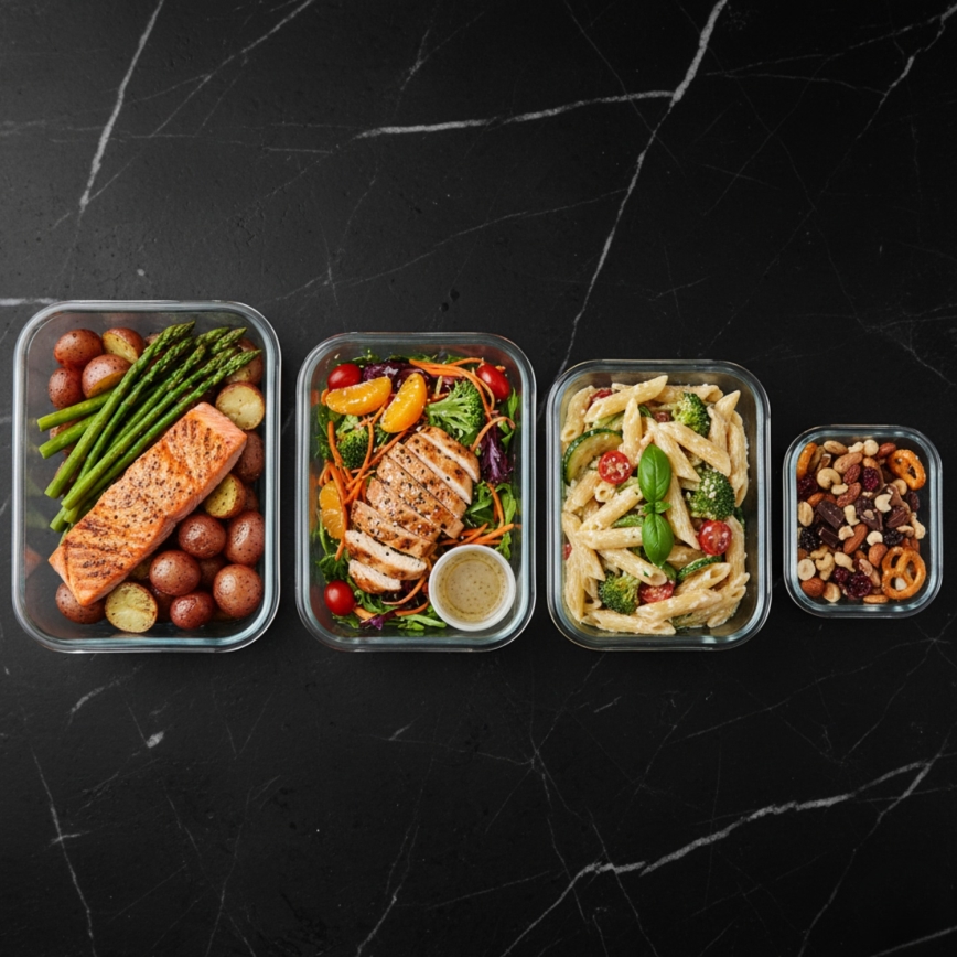 Set aus 4 Vorratsdosen für Lebensmittel, transparent/mintgrün