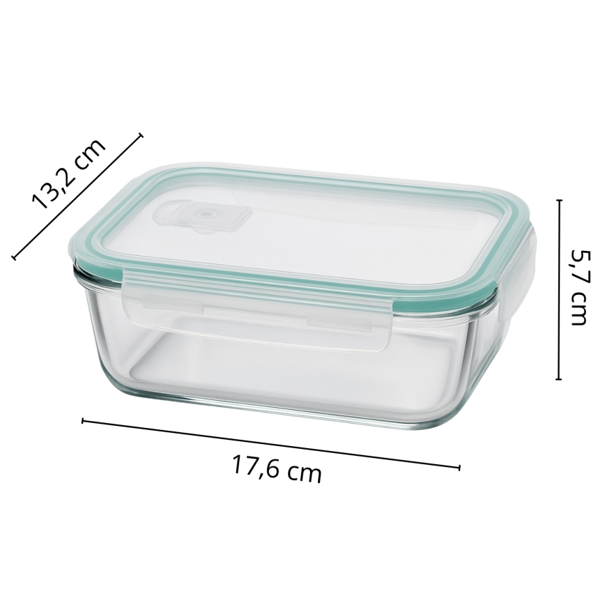 Set aus 4 Vorratsdosen für Lebensmittel, transparent/mintgrün