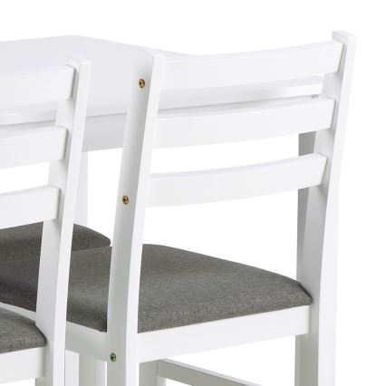 Set aus Esstisch und 4 Stühlen EMILY, weiß