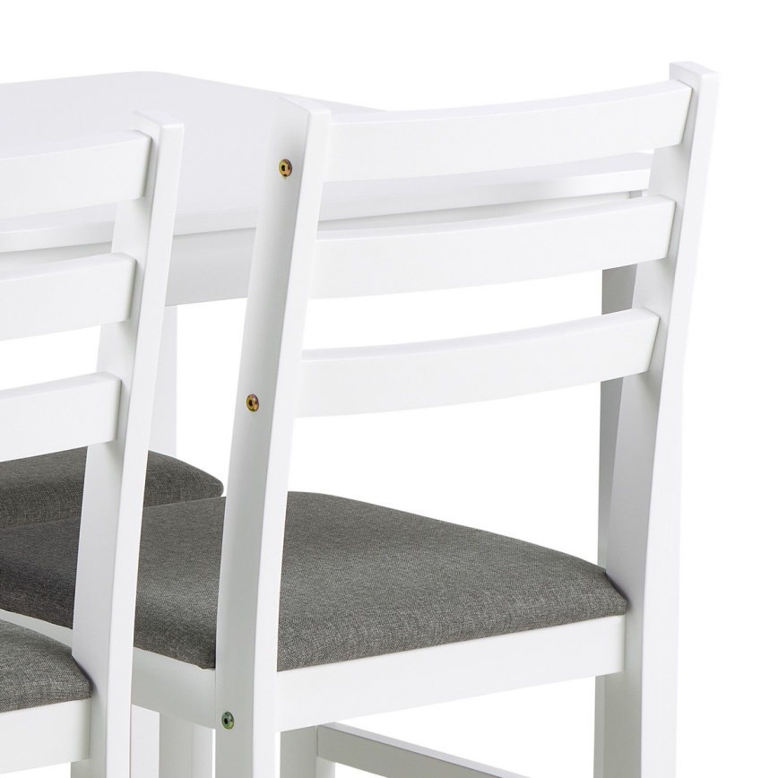 Set aus Esstisch und 4 Stühlen EMILY, weiß