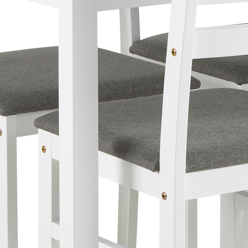 Set aus Esstisch und 4 Stühlen EMILY, weiß