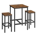 Set: Bartisch mit 2 Barhockern BARTIS, braun/schwarz