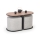SET Couchtisch NILDO 90x45 cm + 2x Hocker braun/grau