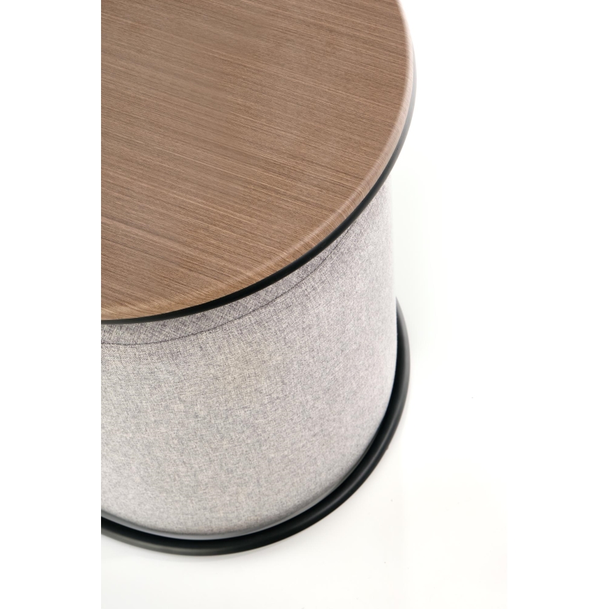 SET Couchtisch NILDO 90x45 cm + 2x Hocker braun/grau