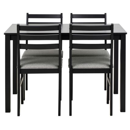 SET Esstisch + 4x Stühle EMILY schwarz