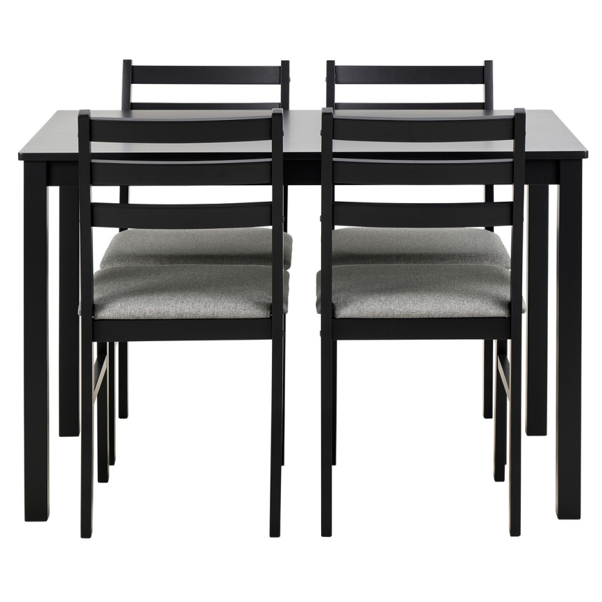 SET Esstisch + 4x Stühle EMILY schwarz