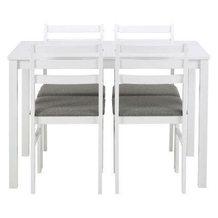 SET Esstisch + 4x Stühle EMILY, weiß