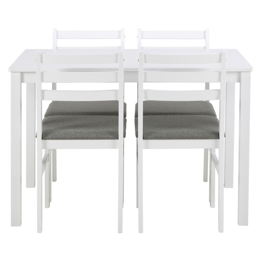 SET Esstisch + 4x Stühle EMILY, weiß