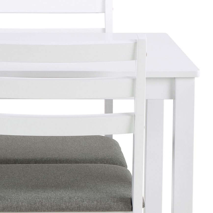 SET Esstisch + 4x Stühle EMILY, weiß