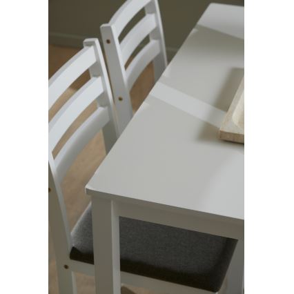 SET Esstisch + 4x Stühle EMILY, weiß