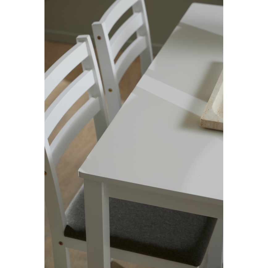 SET Esstisch + 4x Stühle EMILY, weiß