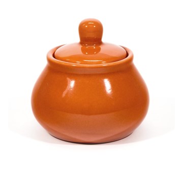 Set Lucie 1x Keramik-Zuckerdose mit Deckel orange