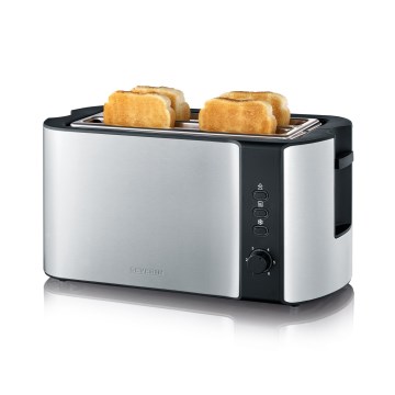 Severin AT 2590 - 4-Schlitz-Toaster 1400W/230V Edelstahl/schwarz
