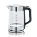 Severin WK 3420 - Schnellkochender Wasserkocher 1,7 l, 2200 W/230 V, Edelstahl/Glas