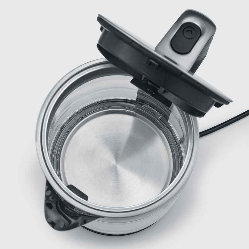 Severin WK 3420 - Schnellkochender Wasserkocher 1,7 l, 2200 W/230 V, Edelstahl/Glas