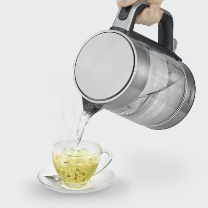 Severin WK 3420 - Wasserkocher 1,7 l, 2200 W/230 V, Edelstahl/Glas