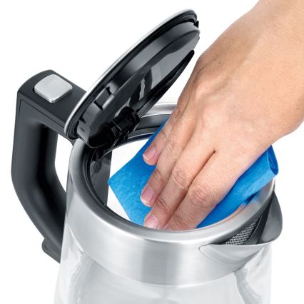 Severin WK 3468 - Wasserkocher 1 l, 2200 W/230 V, Edelstahl/Glas