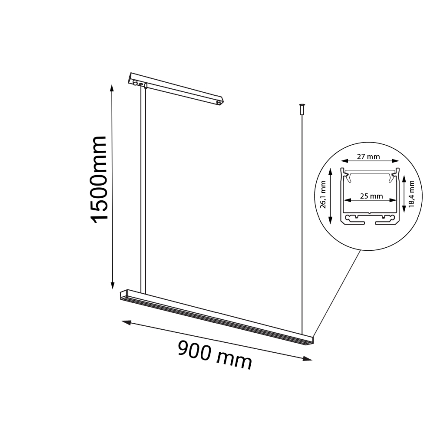 Shilo - LED Hängeleuchte LED/32W/230V 3000K CRI 90 schwarz
