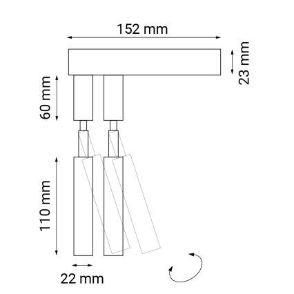 Shilo - Wand-Spotleuchte 2xG9/10W/230V schwarz