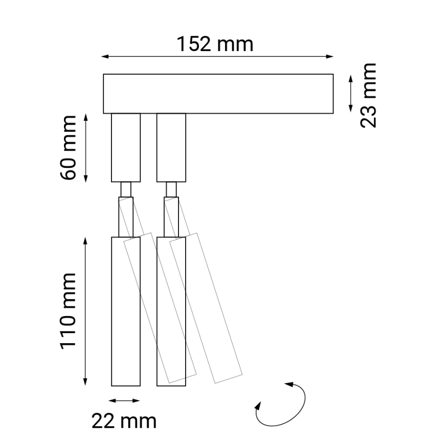 Shilo - Wand-Spotleuchte 2xG9/10W/230V schwarz