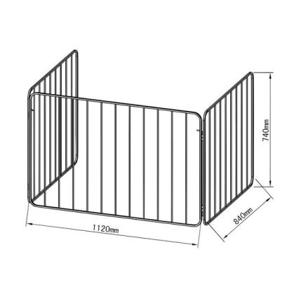 Sicherheitsbarriere für Ofen 74x280 cm schwarz