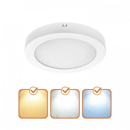 SIGARO LED-Deckenleuchte, 18 W, 230 V, 3000/4000/6500 K, Ø 22 cm, weiß