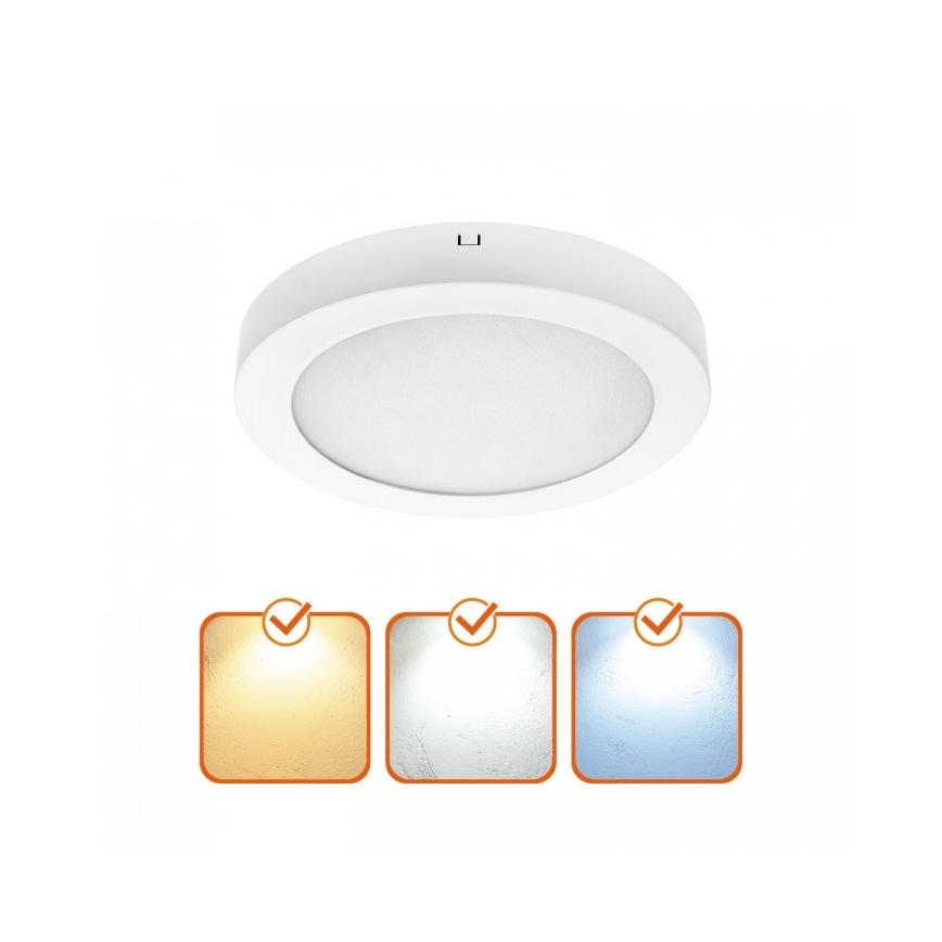 SIGARO LED-Deckenleuchte, 18 W, 230 V, 3000/4000/6500 K, Ø 22 cm, weiß