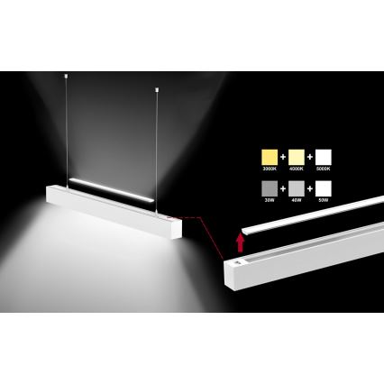 Sinclair - LED-Deckenleuchte LSM LED/40W/230V 3000K/4000K/5000K 120 cm silbern