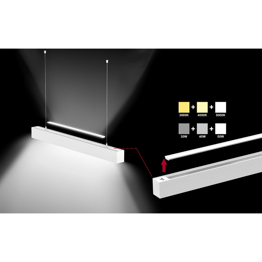 Sinclair - LED-Deckenleuchte LSM LED/40W/230V 3000K/4000K/5000K 120 cm silbern