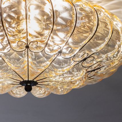 SIRU - Deckenleuchte SOLE 3xE14/40W/230V d 31 cm beige/matt Chrom Venezianisches Glas