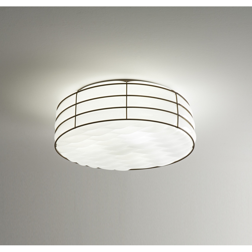 SIRU - Deckenleuchte TAMIS 3xE14/40W/230V schwarz/weiß Venezianisches Glas