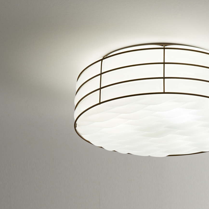 SIRU - Deckenleuchte TAMIS 3xE14/40W/230V schwarz/weiß Venezianisches Glas