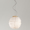 SIRU - Hängeleuchte an Schnur CARTESIO 1xE27/60W/230V golden/weiß Venezianisches Glas