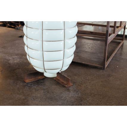 SIRU - Hängeleuchte an Schnur LANTERNA 1xE27/60W/230V d 32 cm schwarz/weiß Venezianisches Glas