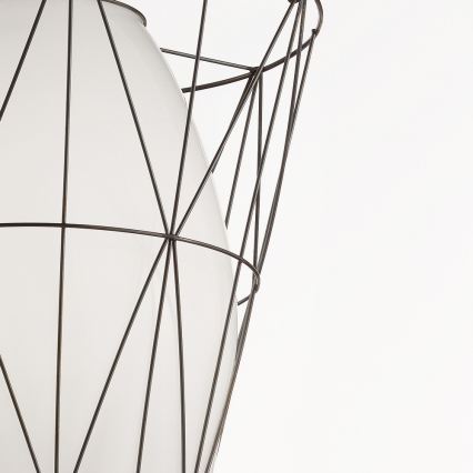 SIRU - Hängeleuchte an Schnur SEGNI 1xE27/60W/230V schwarz/weiß Venezianisches Glas