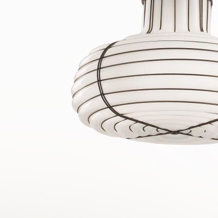 SIRU - Hängeleuchte CHAPEAU 2xE14/40W/230V matt Chrom/weiß Venezianisches Glas