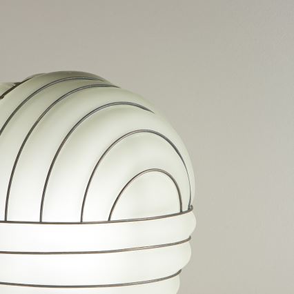 SIRU - Tischleuchte CARTESIO 1xE27/60W/230V braun/weiß Venezianisches Glas