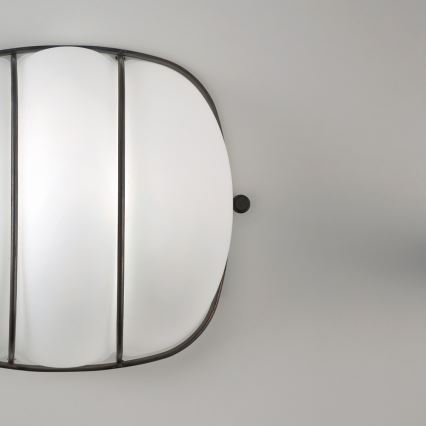 SIRU - Wandleuchte CAGE 1xGX53/10W/230V 20 cm schwarz/weiß Venezianisches Glas