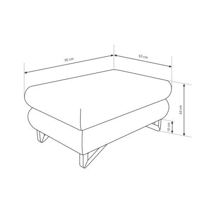 Sitzhocker AVESTA 63x95 cm Anthrazit