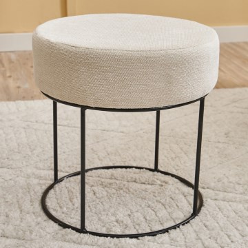 Sitzhocker JAVI Ø 40 cm, cremefarben