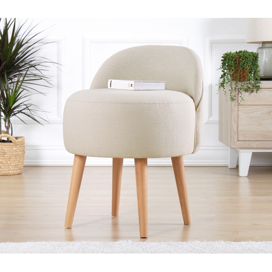 Sitzhocker NIKI Ø 46 cm creme