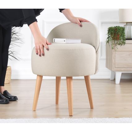 Sitzhocker NIKI Ø 46 cm creme