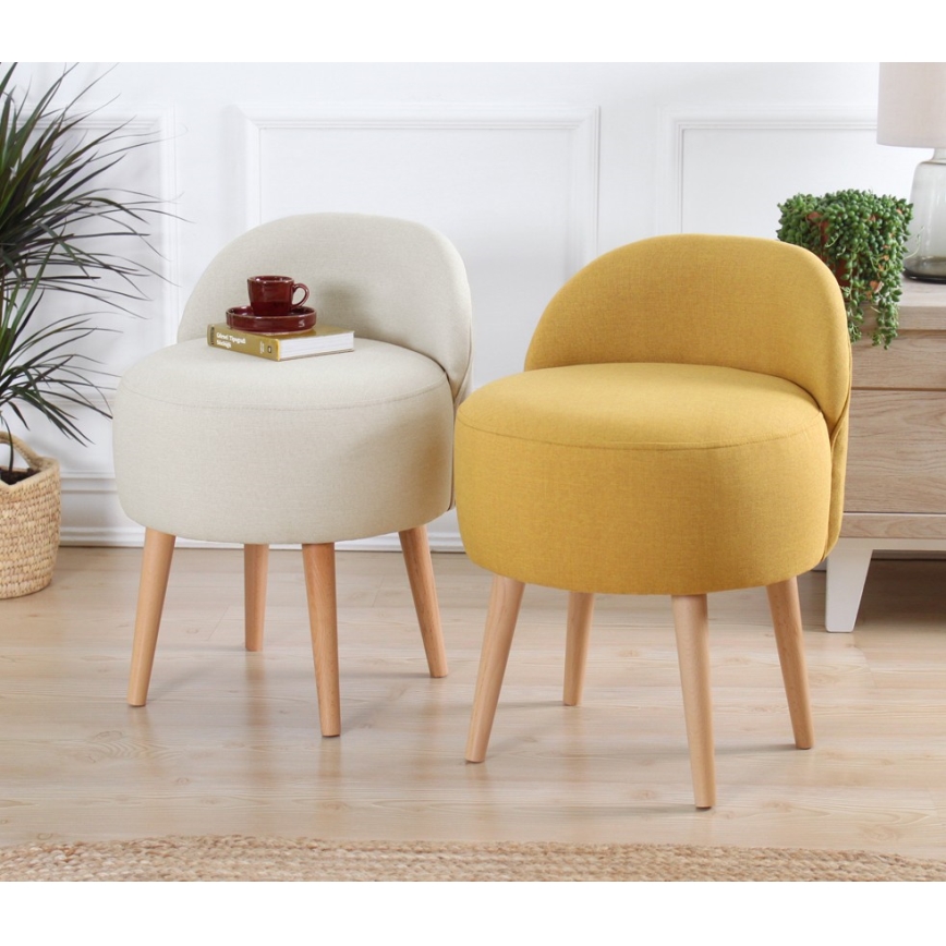 Sitzhocker NIKI Ø 46 cm creme