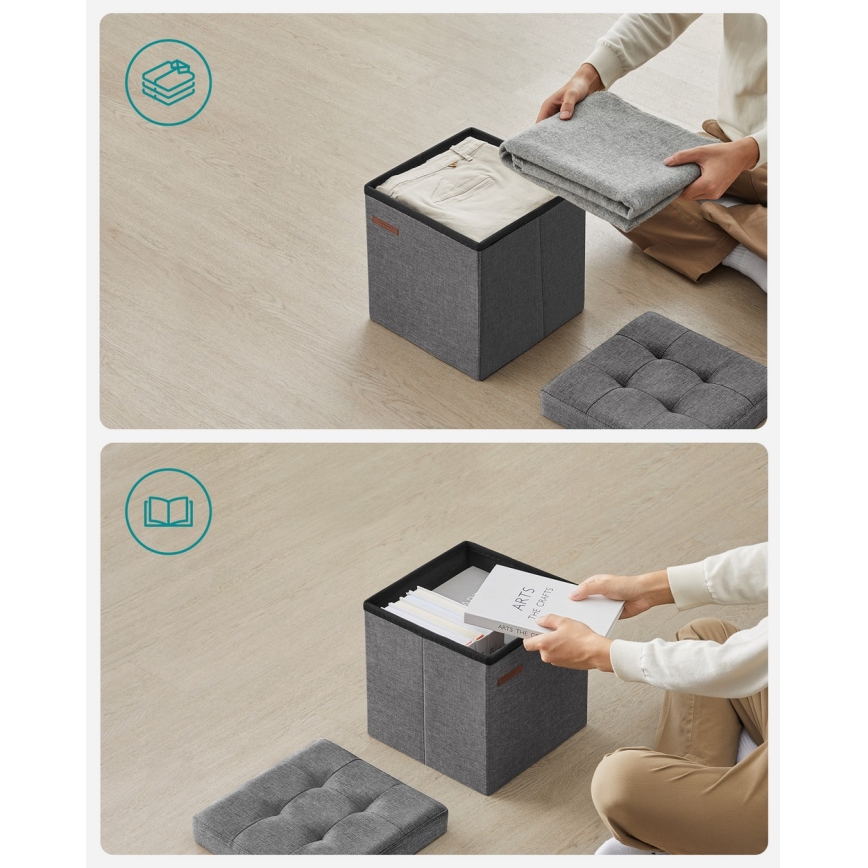 Sitzhocker SULTAN 30x30 cm grau