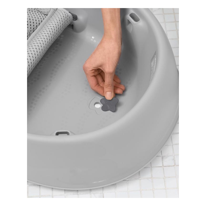 Skip Hop - Babybadewanne mit ergonomischer Unterlage MOBY 3 grau