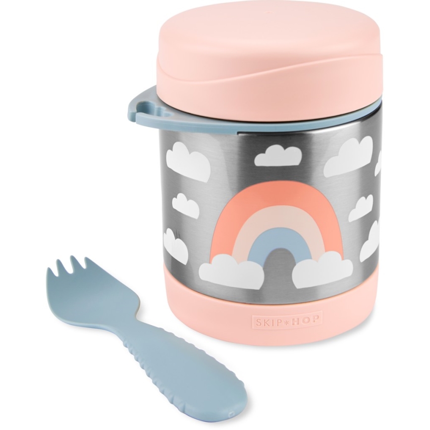 Skip Hop - Isolierbehälter für Speisen mit Löffel und Gabel SPARK STYLE 325 ml, Regenbogen